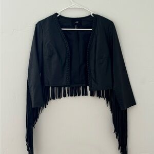 H&M Black Fringe Blazer
